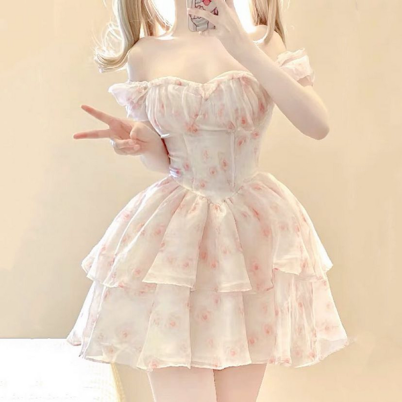 Pink floral dress HA2262