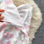 Pink floral two-piece suit HA2448