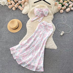 Pink floral two-piece suit HA2448
