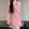 Sweet pink knitted suit HA2753