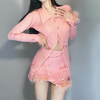 Sweet pink knitted suit HA2753