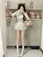 White sweet lace suit HA2739