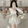 White sweet lace suit HA2739