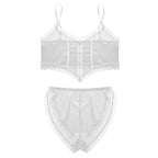 Ice silk lace suspender suit HA2863
