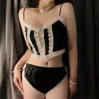 Ice silk lace suspender suit HA2863