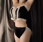 Ice silk lace suspender suit HA2863