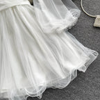 Lace V-neck waist dress HA2460