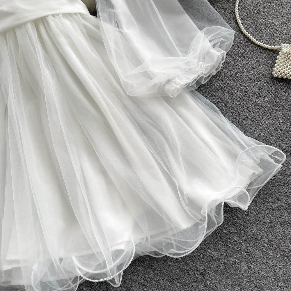 Lace V-neck waist dress HA2460