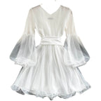 Lace V-neck waist dress HA2460