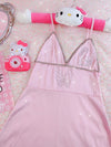 Butterfly rhinestone pink suspender dress HA2461