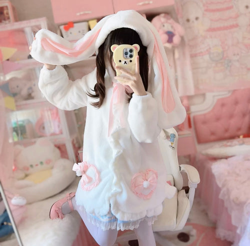 Cute rabbit ears plush coat HA2760