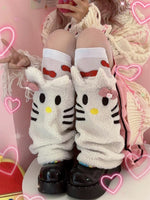 Cute kitten lambskin leg warmers HA2462