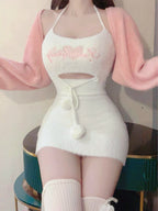 Sweet suspender dress suit HA2298