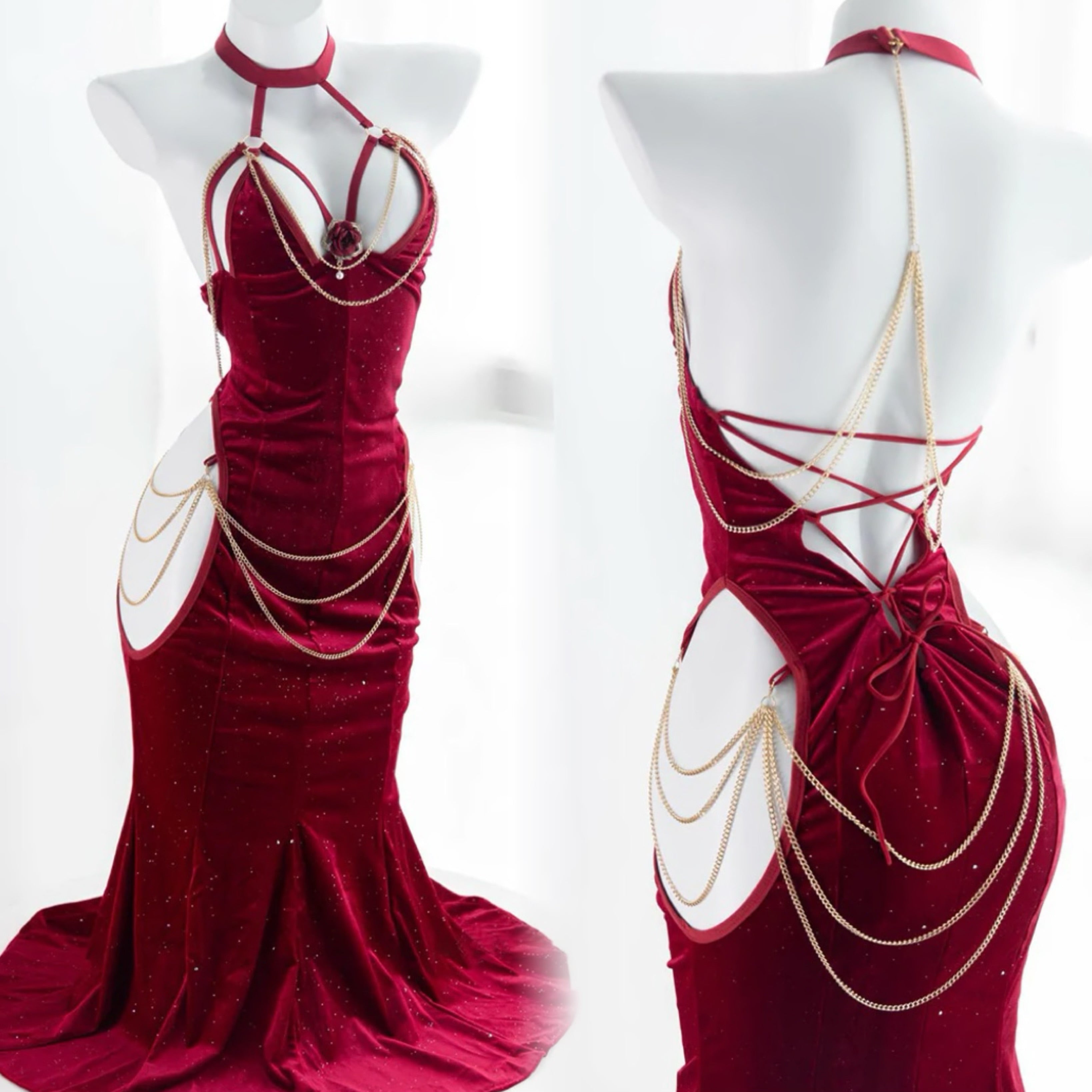 Chain Fishtail Dress HA2467