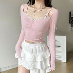Pink bow long sleeves HA2305