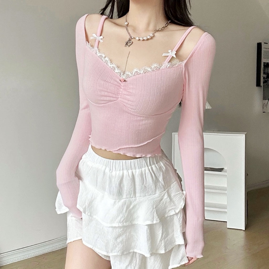 Pink bow long sleeves HA2305
