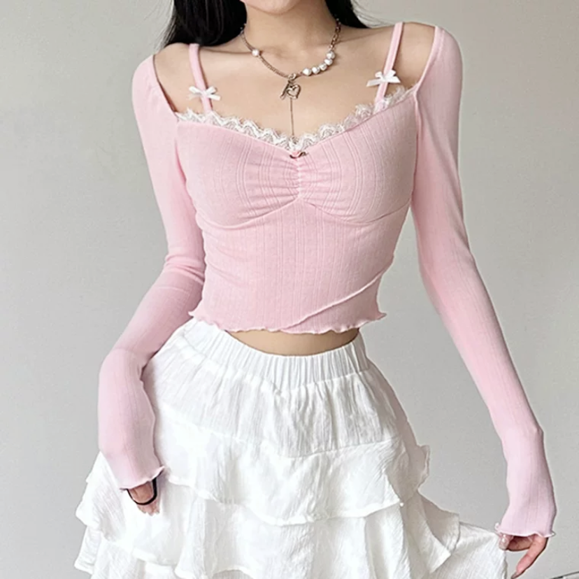 Pink bow long sleeves HA2305