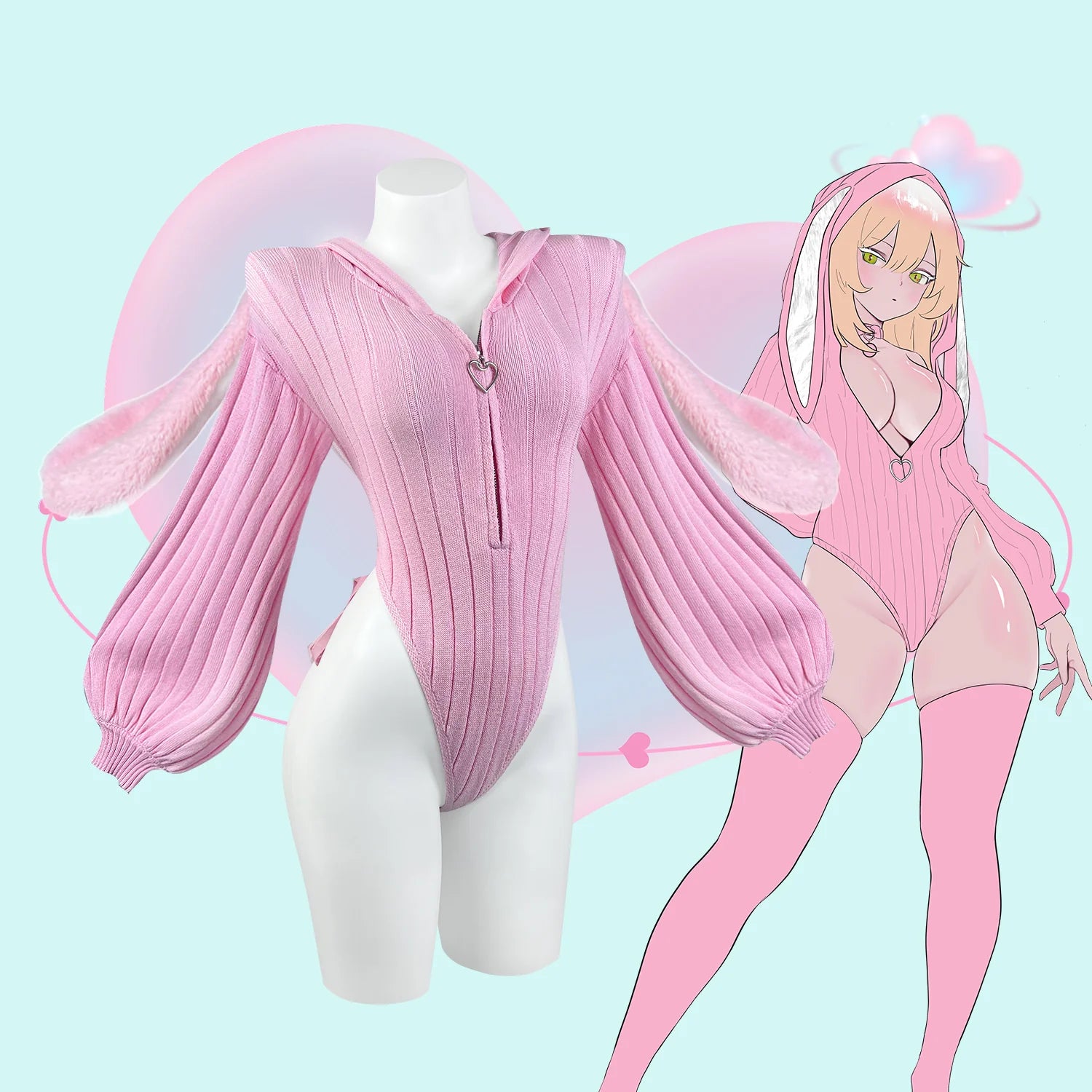Pink bunny ear Bodysuit KO64-P