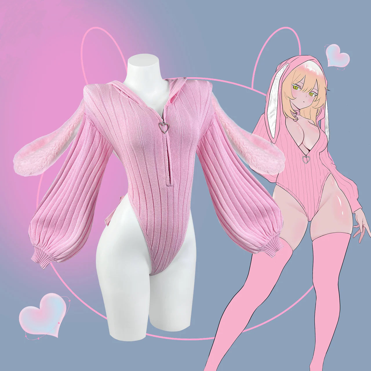 Pink bunny ear Bodysuit KO64-P