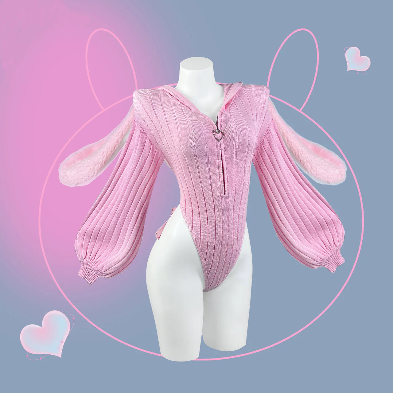 Pink bunny ear Bodysuit KO64-P