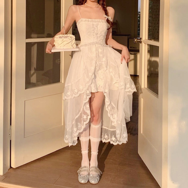 White Sleeveless Slip Dress   HA2009