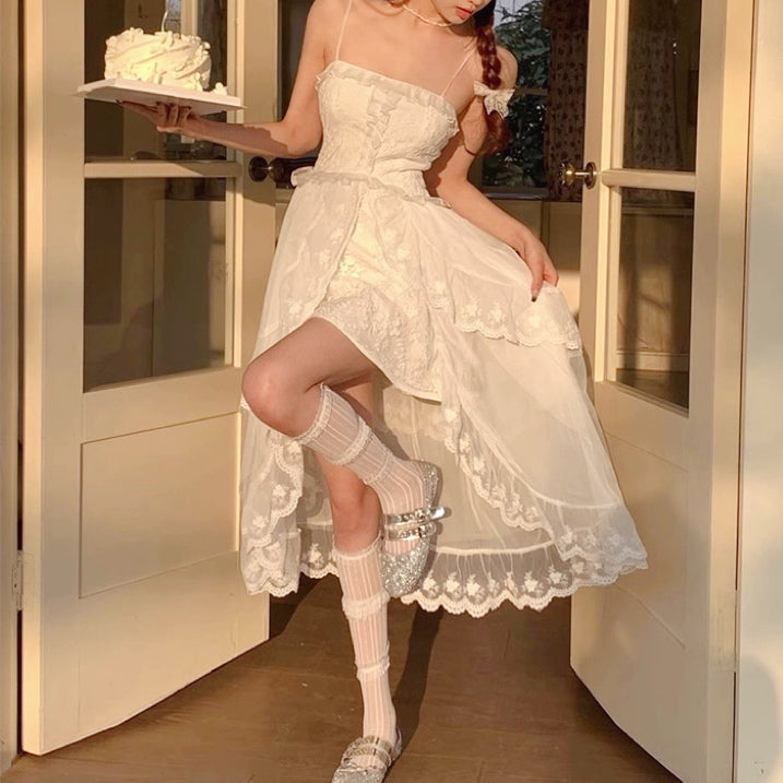 White Sleeveless Slip Dress   HA2009