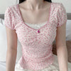 Girls' lace floral T-shirt HA2475