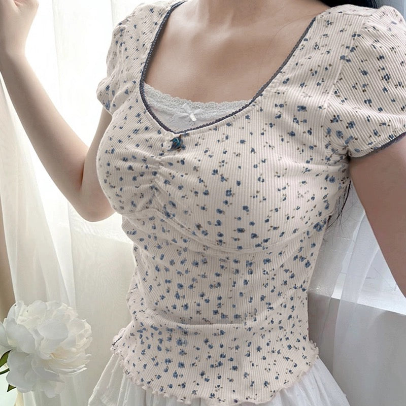 Girls' lace floral T-shirt HA2475