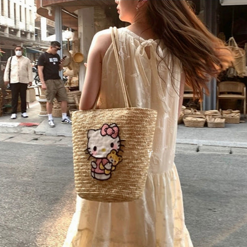 Cute handmade straw woven bag HA2476
