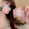 Pink flower earrings HA2477