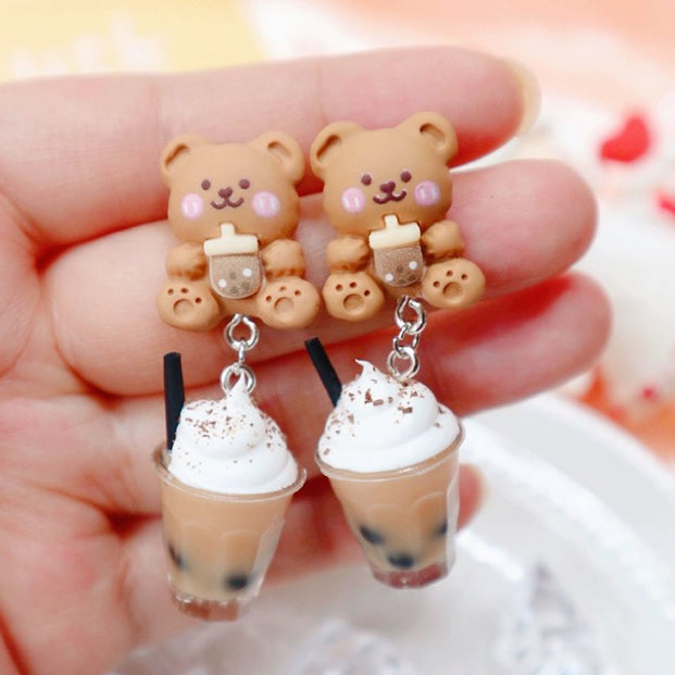 Bear Strawberry Bunny Sterling Silver Earrings   HA2032