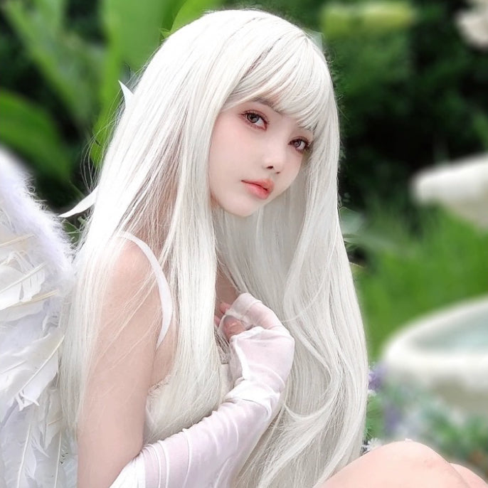 White long straight wig   HA2054
