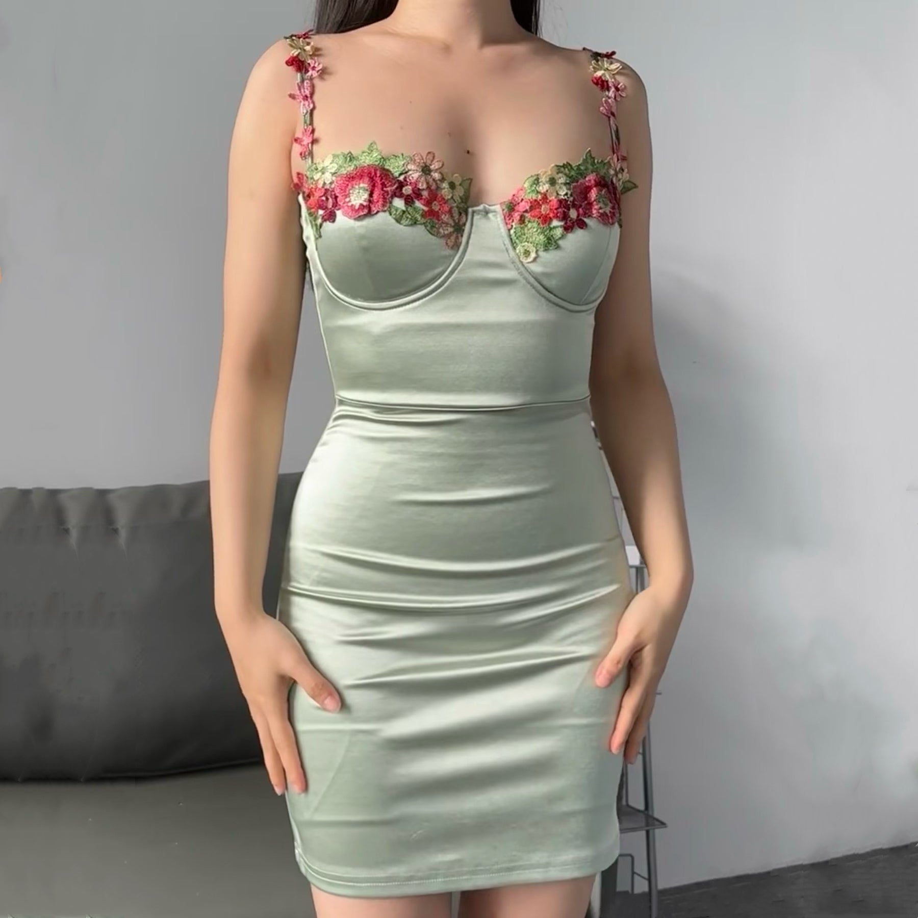 Summer fresh suspender dress HA2486