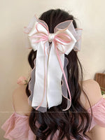 Net gauze bow ribbon hairpin HA2617