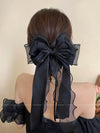 Net gauze bow ribbon hairpin HA2617