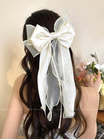 Net gauze bow ribbon hairpin HA2617