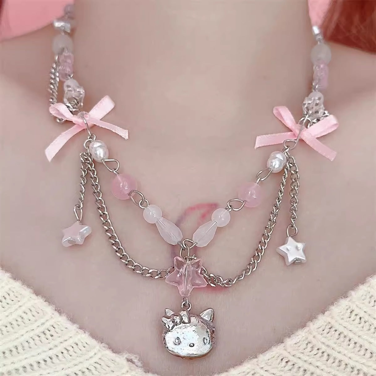 Cute Bow necklace HA2327