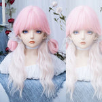 『Peach Coco』Long Curly Wig HA2631