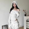 Lace strapless long sleeve T-shirt HA2638