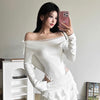 Lace strapless long sleeve T-shirt HA2638