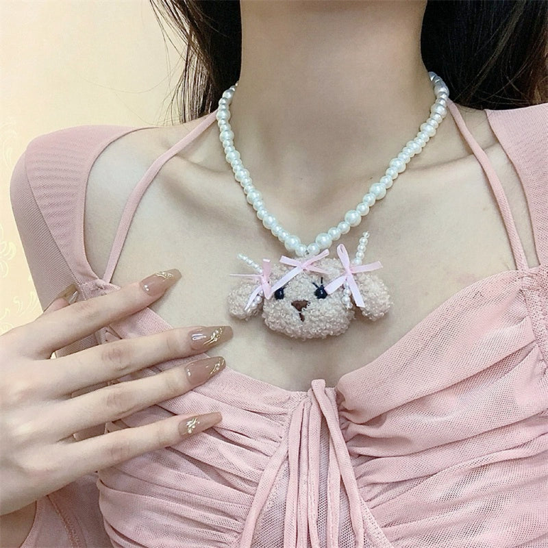 Puppy Pearl Necklace HA2337