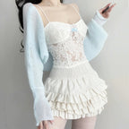 Apricot Pleated Cake Dress  HA2126