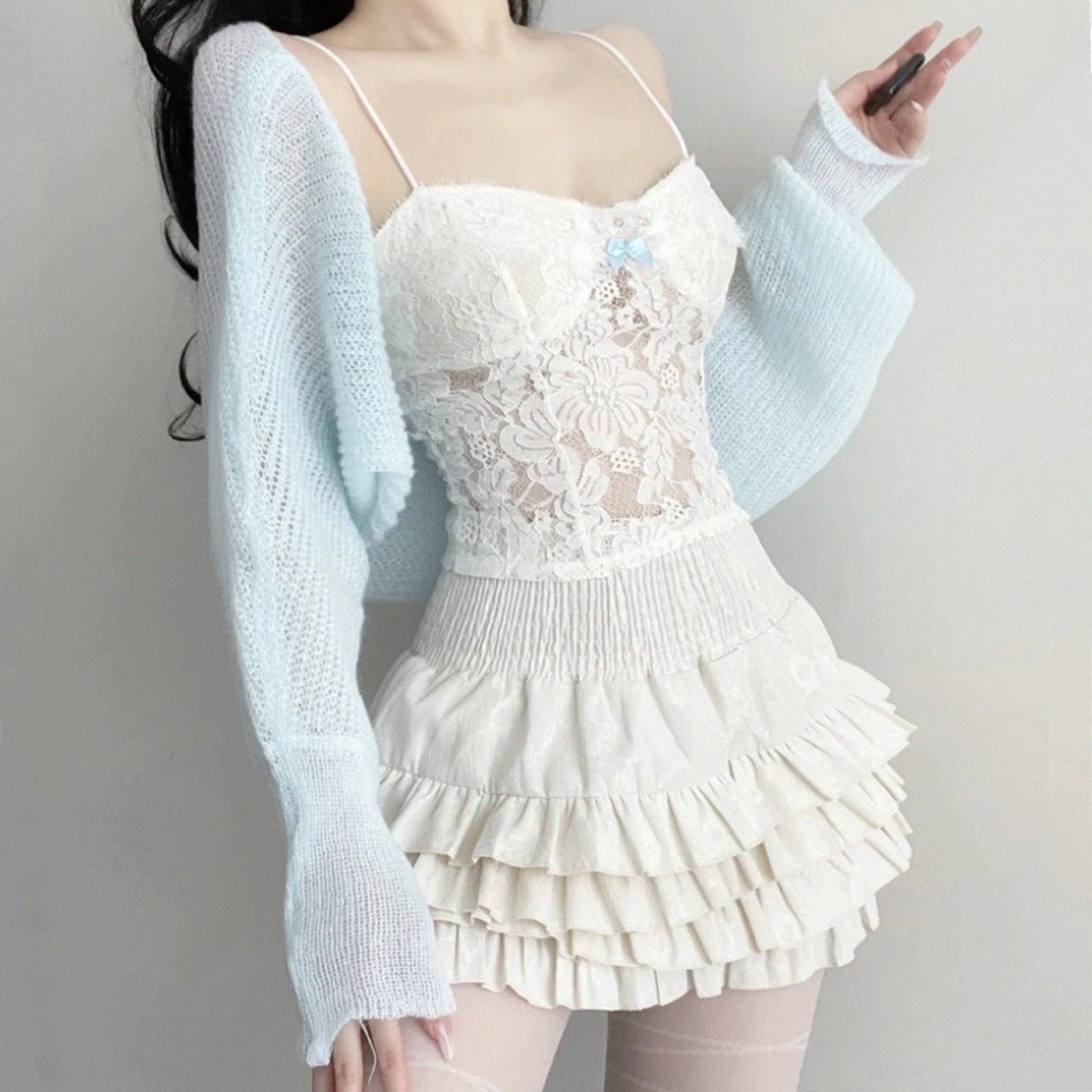 Apricot Pleated Cake Dress  HA2126