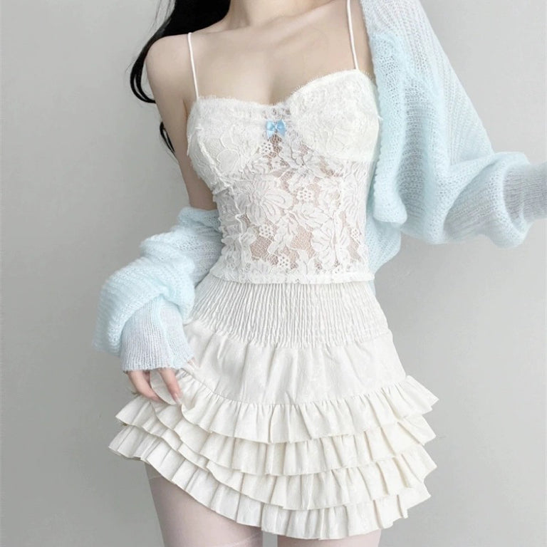 Apricot Pleated Cake Dress  HA2126