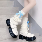 Fur ball bow socks HA2342