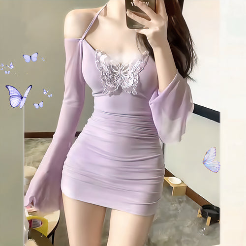 Purple bow dress HA2487