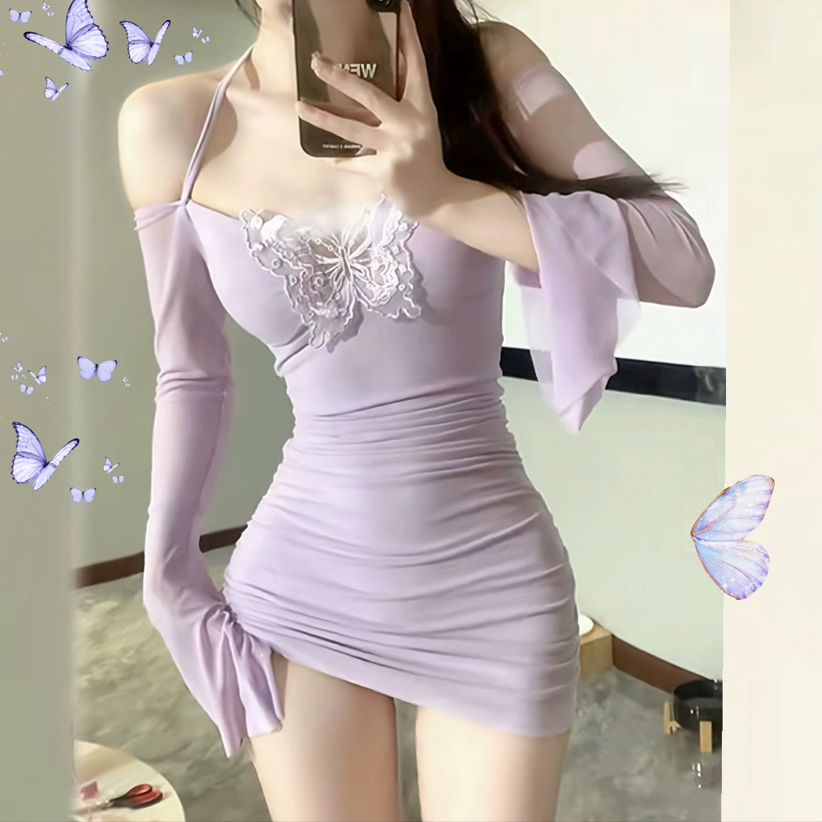 Purple bow dress HA2487