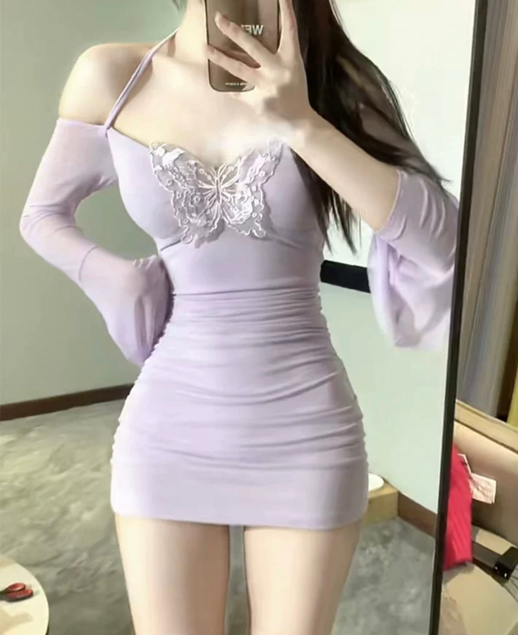 Purple bow dress HA2487