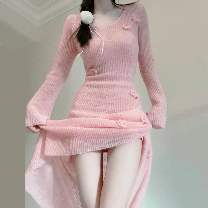 Flower knitted dress HA2647