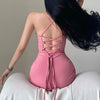 Backless Lace-up Waist Dress HA2651